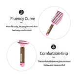 JBextension Curved Boar Bristle Hair Brush Professional Detangling Hairbrush Head Massage Comb Hairdressing Styling Comb