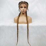 JBEXTENSION Pelucas trenzadas de caja frontal de encaje de 40 pulgadas para mujeres con pelo de bebé Pelucas trenzadas de caja holandesa grande con encaje frontal sintético de primera calidad para mujeres (Zendaya)