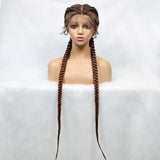 JBEXTENSION Pelucas trenzadas de caja frontal de encaje de 40 pulgadas para mujeres con pelo de bebé Pelucas trenzadas de caja holandesa grande con encaje frontal sintético de primera calidad para mujeres (Zendaya)