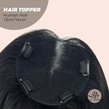 JBEXTENSION 10 Inches Natural Black Brown HUMAN HAIR TOPPER 13*14