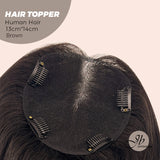 JBEXTENSION 10 Inches Natural Black Brown HUMAN HAIR TOPPER 13*14