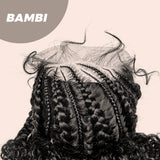 JBEXTENSION 35" Hand-Braided Synthetic Lace Front Box Braided Wigs with Baby Hair for Women  Dutch Braids Black Lace Frontal Wigs for Women BAMBI