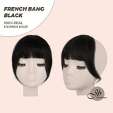 JBEXTENSION Clip in Bangs, 100% Human Hair Bangs Extensions French Bangs with Temples Clip on Fringe Bangs Real Hair for Women Natural Color Washable/Dyeable