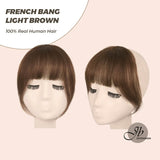 JBEXTENSION Clip in Bangs, 100% Human Hair Bangs Extensions French Bangs with Temples Clip on Fringe Bangs Real Hair for Women Natural Color Washable/Dyeable