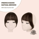 JBEXTENSION Clip in Bangs, 100% Human Hair Bangs Extensions French Bangs with Temples Clip on Fringe Bangs Real Hair for Women Natural Color Washable/Dyeable