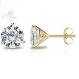 JBSELECTION 14K Gold Plated Sterling Silver Cubic Zirconia Stud Earrings for Women