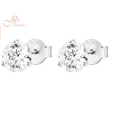 JBSELECTION 14K Gold Plated Sterling Silver Cubic Zirconia Stud Earrings for Women