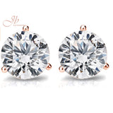 JBSELECTION 14K Gold Plated Sterling Silver Cubic Zirconia Stud Earrings for Women