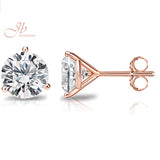 JBSELECTION 14K Gold Plated Sterling Silver Cubic Zirconia Stud Earrings for Women