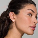 JBSELECTION 14K Gold Plated Sterling Silver Cubic Zirconia Stud Earrings for Women