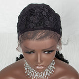 JBEXTENSION 35" Hand-Braided Synthetic Lace Front Box Braided Wigs with Baby Hair for Women  Dutch Braids Black Lace Frontal Wigs for Women BAMBI