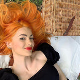 JBEXTENSION Real Human Hair 18 inches 13X5 Lakefront Free Parting 150 Density MARS ( Sun orange )