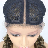 JBEXTENSION 35" Hand-Braided Synthetic Lace Front Box Braided Wigs with Baby Hair for Women D OUBLE Dutch Braids Black Lace Frontal Wigs for Women RASHANA