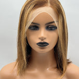 JBEXTENSION 12 Inches 13*4 Real Human Hair Bob Cut Short Straight Lace Frontal Wig ALICIA