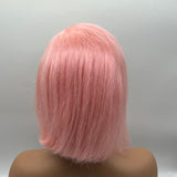 JBEXTENSION 10 Inches Real Human Hair 13x4 Bob Cut Pink Wig NICIK