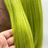 JBEXTENSION 12 Inches Bob Cut Frontlace Real Huaman Hair Crazy Color Wig PANDORA-LIME