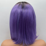 JBEXTENSION 12 Inches Bob Cut Frontlace Real Huaman Hair Crazy Color Wig PANDORA-HYACINTH