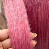 JBEXTENSION 12 Inches Bob Cut Frontlace Real Huaman Hair Crazy Color Wig PANDORA-ROSEMARY