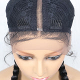 JBEXTENSION Pelucas trenzadas de caja frontal de encaje de 40 pulgadas para mujeres con pelo de bebé Pelucas trenzadas de caja holandesa grande con encaje frontal sintético de primera calidad para mujeres (Zendaya)