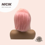 JBEXTENSION 10 Inches Real Human Hair 13x4 Bob Cut Pink Wig NICIK