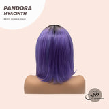 JBEXTENSION 12 Inches Bob Cut Frontlace Real Huaman Hair Crazy Color Wig PANDORA-HYACINTH