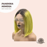 JBEXTENSION 12 Inches Bob Cut Frontlace Real Huaman Hair Crazy Color Wig PANDORA-MIMOSA