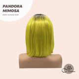 JBEXTENSION 12 Inches Bob Cut Frontlace Real Huaman Hair Crazy Color Wig PANDORA-MIMOSA