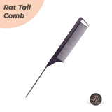 JBextension Carbon Hair Rat Tail Combs Parting Rattail Combs Teasing Fine Tooth Comb Metal Hair Pick Detangling Combs for Women for Curly Hair