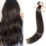 U Tip Hair Extensions Human Hair Color 2 D.Brown Fusion Nail Tip 1 Gram Per Strand 20 Strand