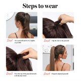 JBEXTENSION 28 Inch Clip Claw in Ponytail Extension No Wrap Around Long Wavy Curly Pony Tail Hair Fluffy Synthetic Hairpiece for Women