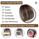 JBextension Air Bangs Hair Clip in Bangs for Women 100% Human Hair Wispy Bangs Fringe with Temples Hairpieces Clip on Air Bangs Flat Neat Bangs Hair Extension for Daily Wear