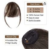 JBextension Air Bangs Hair Clip in Bangs for Women 100% Human Hair Wispy Bangs Fringe with Temples Hairpieces Clip on Air Bangs Flat Neat Bangs Hair Extension for Daily Wear