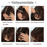 JBextension Air Bangs Hair Clip in Bangs for Women 100% Human Hair Wispy Bangs Fringe with Temples Hairpieces Clip on Air Bangs Flat Neat Bangs Hair Extension for Daily Wear