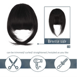 JBEXTENSION Clip in Bangs, 100% Human Hair Bangs Extensions French Bangs with Temples Clip on Fringe Bangs Real Hair for Women Natural Color Washable/Dyeable