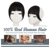 JBEXTENSION Clip in Bangs, 100% Human Hair Bangs Extensions French Bangs with Temples Clip on Fringe Bangs Real Hair for Women Natural Color Washable/Dyeable