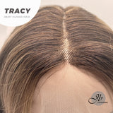 JBEXTENSION Peluca de mujer TRACY recta de 18 pulgadas de color marrón oscuro con líneas altas REAL (sin pegamento)