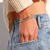 JBSELECTION stainless steel 14K Gold Plated 5mm Cubic Zirconia Classic Tennis Bracelet | Gold Bracelets for Women