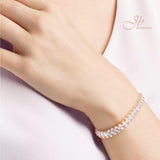 JBSELECTION stainless steel 14K Gold Plated Oval 4mm Cubic Zirconia Classic Tennis Bracelet | Gold Bracelets for Women