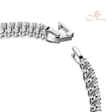 JBSELECTION stainless steel 14K Gold Plated Oval 4mm Cubic Zirconia Classic Tennis Bracelet | Gold Bracelets for Women