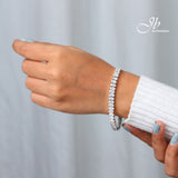 JBSELECTION stainless steel 14K Gold Plated Oval 4mm Cubic Zirconia Classic Tennis Bracelet | Gold Bracelets for Women