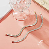 JBSELECTION stainless steel 14K Gold Plated 5mm Cubic Zirconia Classic Tennis Bracelet | Gold Bracelets for Women