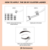 JBextension DIY Cluster Lashes 72 grupos de pestañas SIN PEGAMENTO incluido 【Aurora Dance-Lash】 