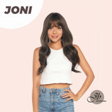 JBEXTENSION 22 Inches Cold Brown Curly Wig With Bangs JONI