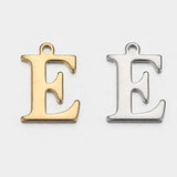 JBextension Golden Silver Color Stainless Necklace Steel English Letter Pendant Uppercase Single Hole Diy Necklace Apparel Pendant 1 Pcs