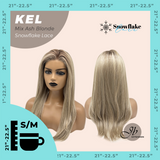 JBEXTENSION 22 Inches Mix Ash Blonde Pre-Cut Snowflake Lace Frontlace Glueless Wig KEL MIX ASH BLONDE【PERMATEASE】【BENDY EAR TABS】- S/M