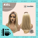 JBEXTENSION 22 Inches Panna Cotta Pre-Cut Snowflake Lace Frontlace Glueless Wig KEL PANNA COTTA【PERMATEASE】【BENDY EAR TABS】- S/M