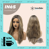 JBEXTENSION 22 Inches Mix Blonde Pre-Cut Snowflake Lace Frontlace Glueless Wig INéS SNOWFLAKE【PERMATEASE】【BENDY EAR TABS】
