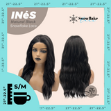 JBEXTENSION 22 Inches Natural Black Pre-Cut Snowflake Lace Frontlace Glueless Wig INéS NATURAL BLACK【PERMATEASE】