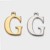 JBextension Golden Silver Color Stainless Necklace Steel English Letter Pendant Uppercase Single Hole Diy Necklace Apparel Pendant 1 Pcs