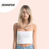 JBEXTENSION 18 Inches Long Layered Ombre Blonde with Dark Root Wig JENNIFER